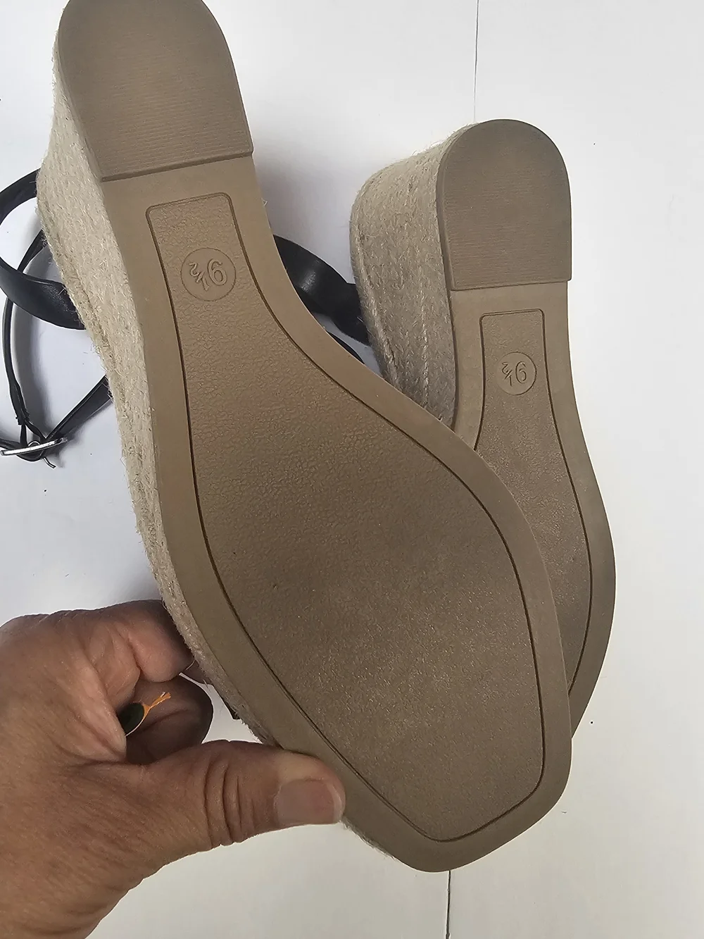 Black Espadrille Wedge Sandals with Ankle Straps